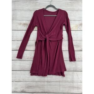 Free People Scoop Neck Tie Front Wrap Tunic Top Womens XS Purple